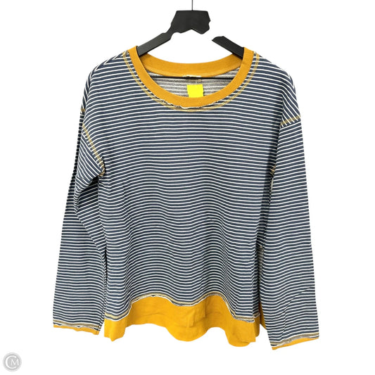Top Long Sleeve By Hem & Thread In Blue & Yellow, Size: M