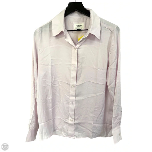 Blouse Long Sleeve By American Eagle In Pink, Size: M