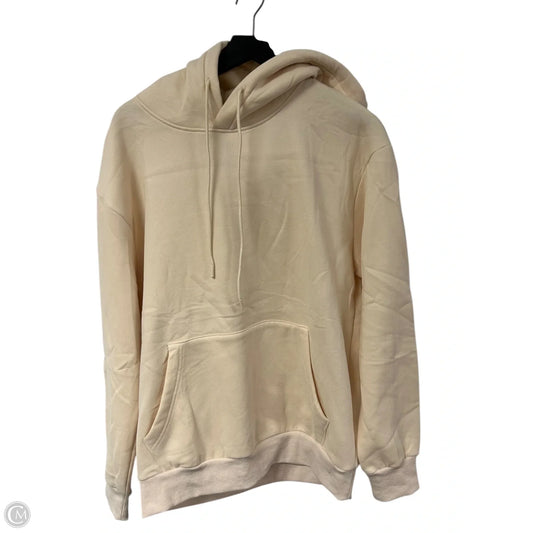 Sweatshirt Hoodie By Clothes Mentor In Cream, Size: M