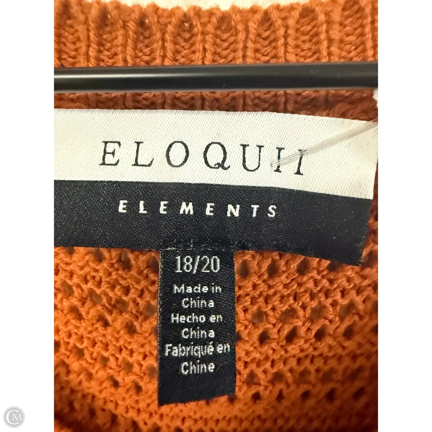 Top Sleeveless By Eloquii In Orange & White, Size: Xxl