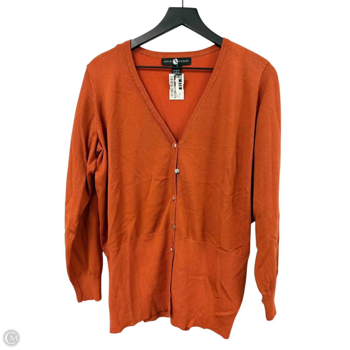Cardigan By Ashley Stewart In Orange, Size: Xxl