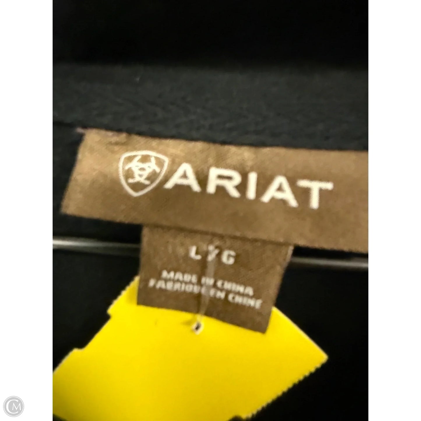 Sweatshirt Hoodie By Ariat In Black, Size: L