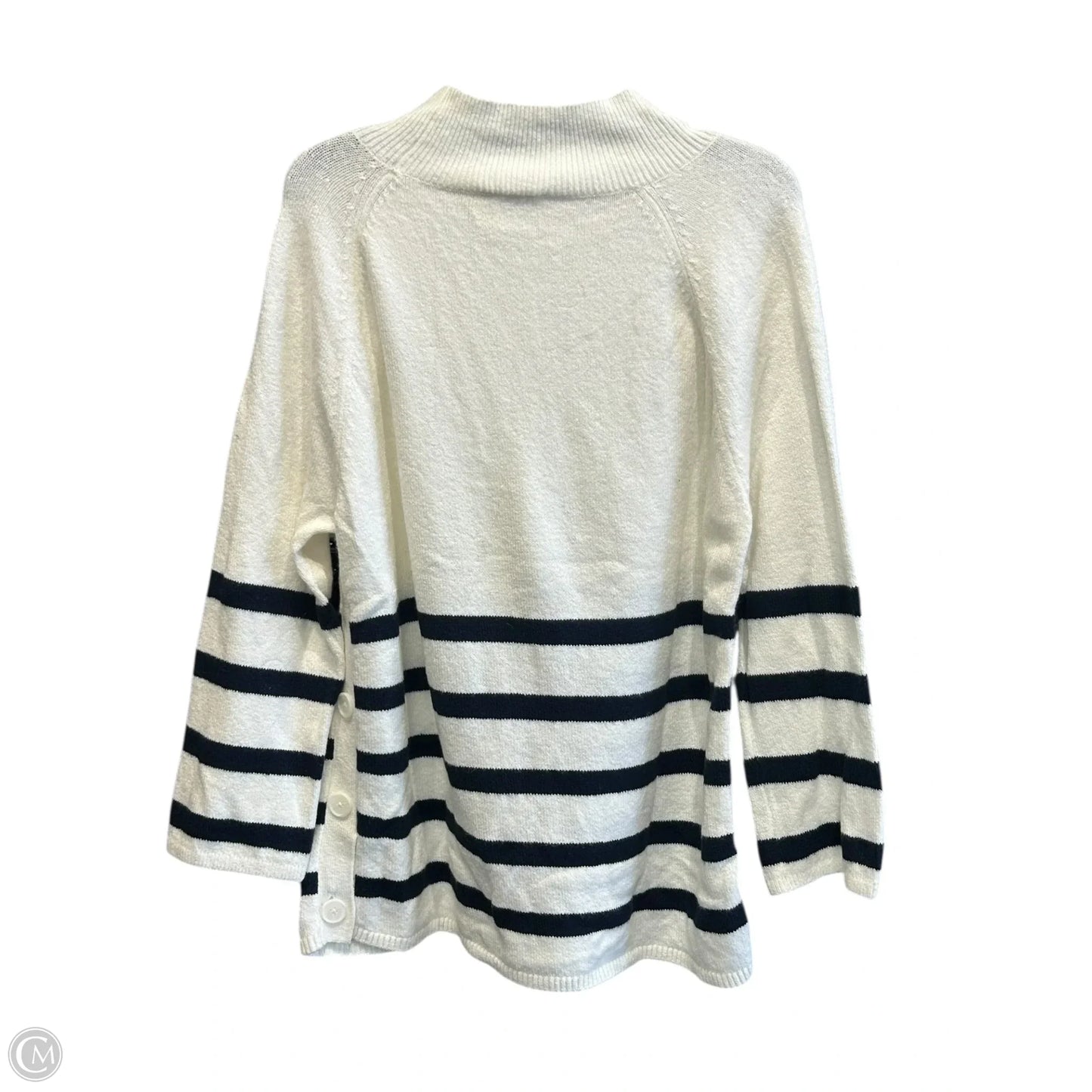 Sweater By Loft In Blue & White, Size: L