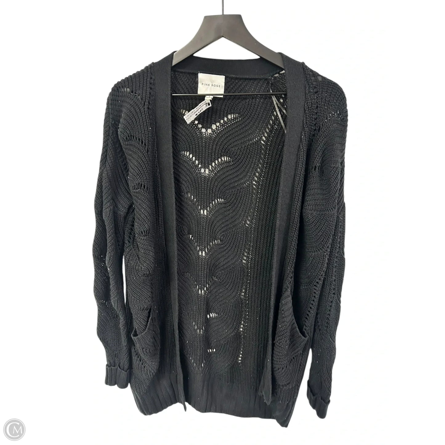 Sweater Cardigan By Pink Rose In Black, Size: S