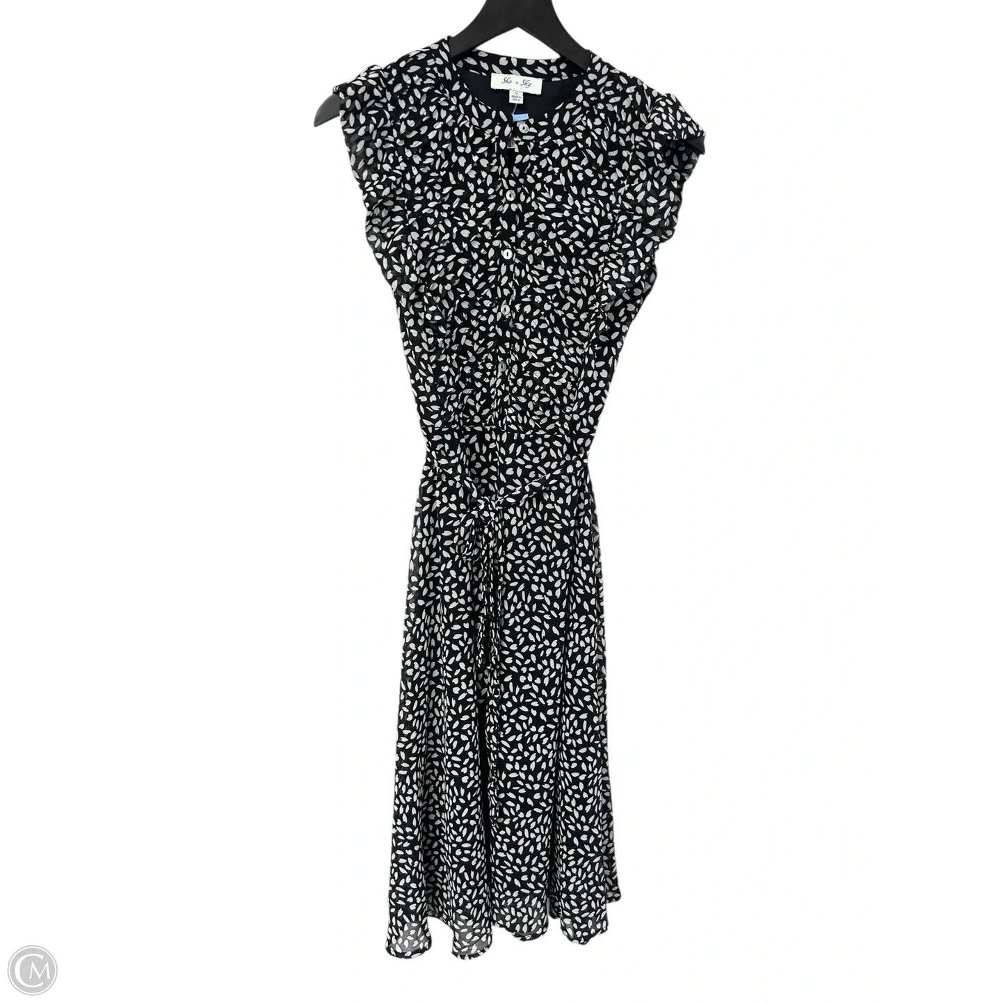 Dress Casual Maxi By She + Sky In Black & White, Size: S