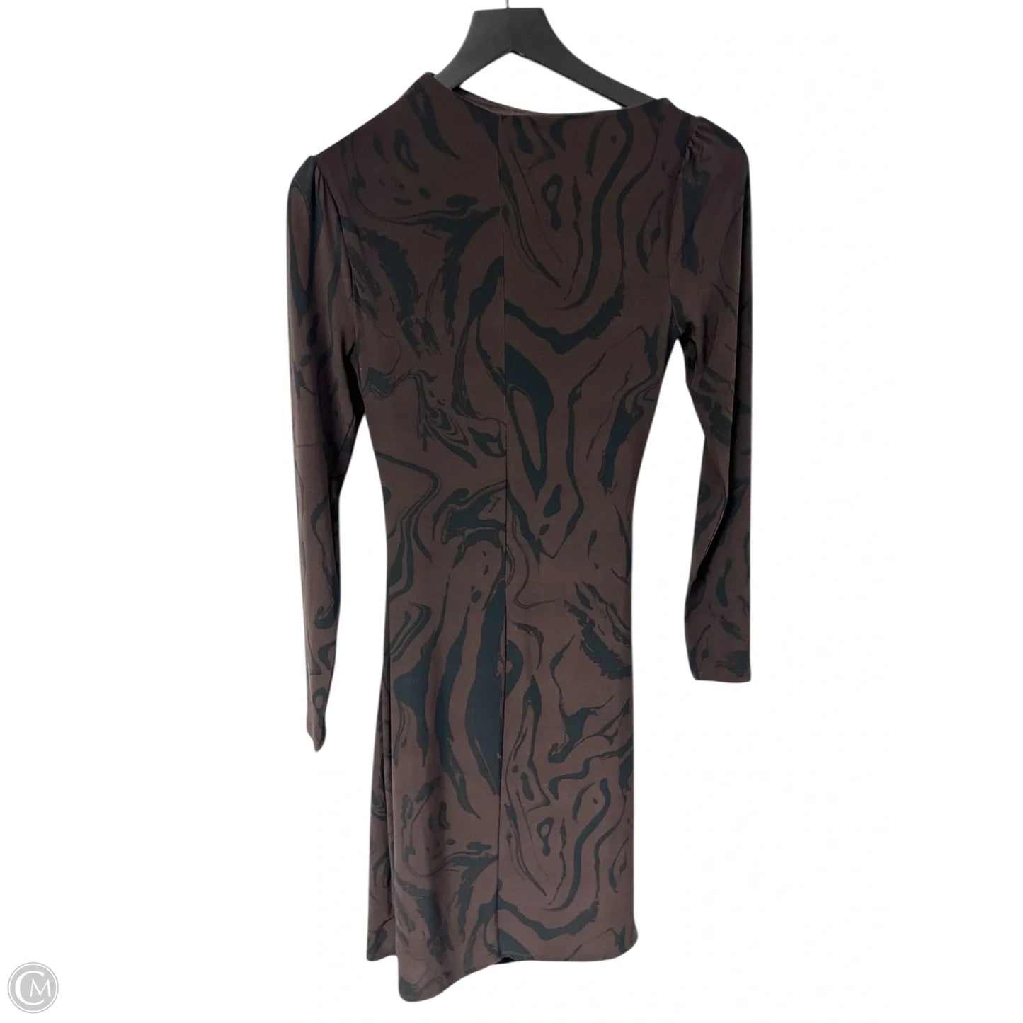 Dress Party Midi By Express In Black & Brown, Size: M