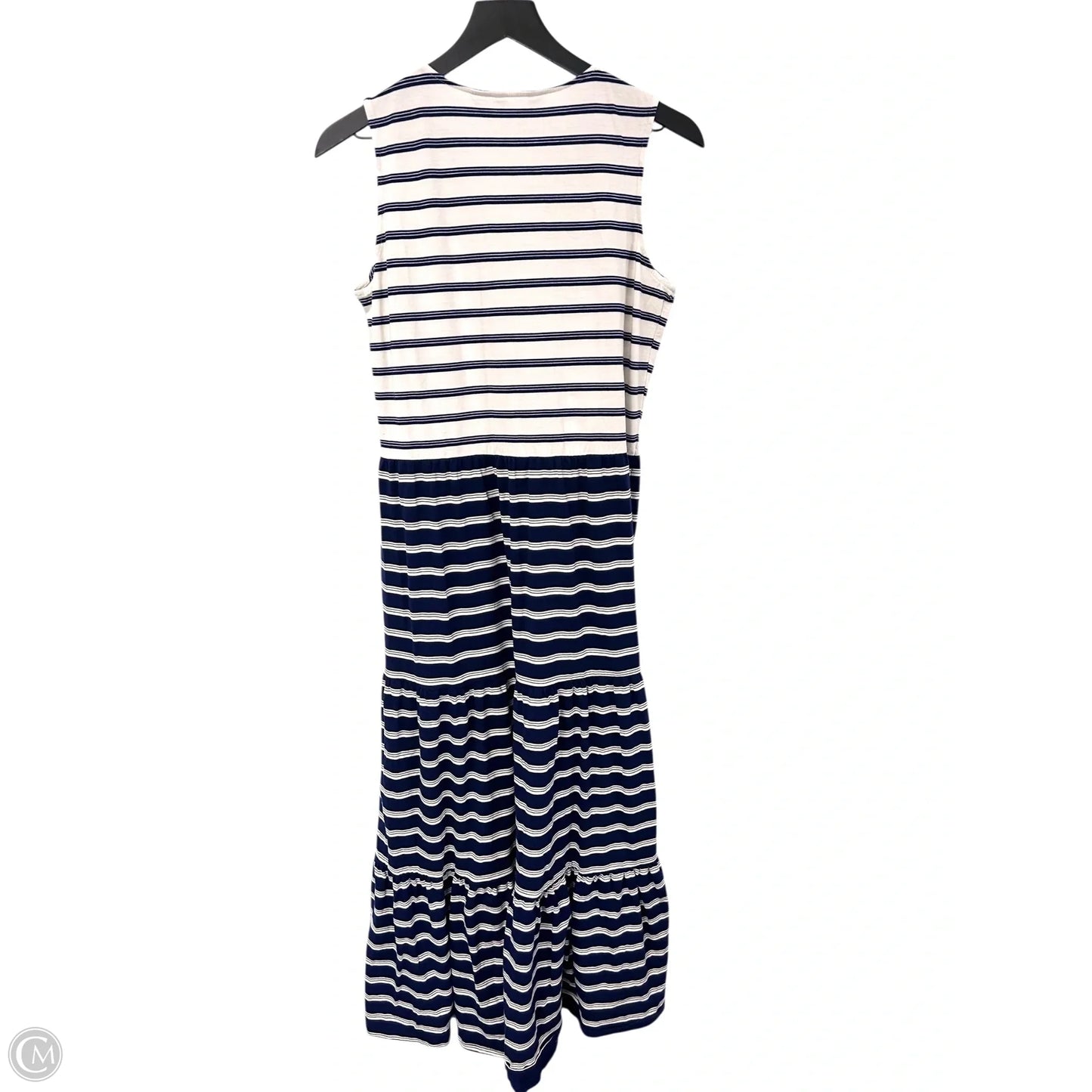 Dress Casual Maxi By Lands End In Blue & White, Size: M