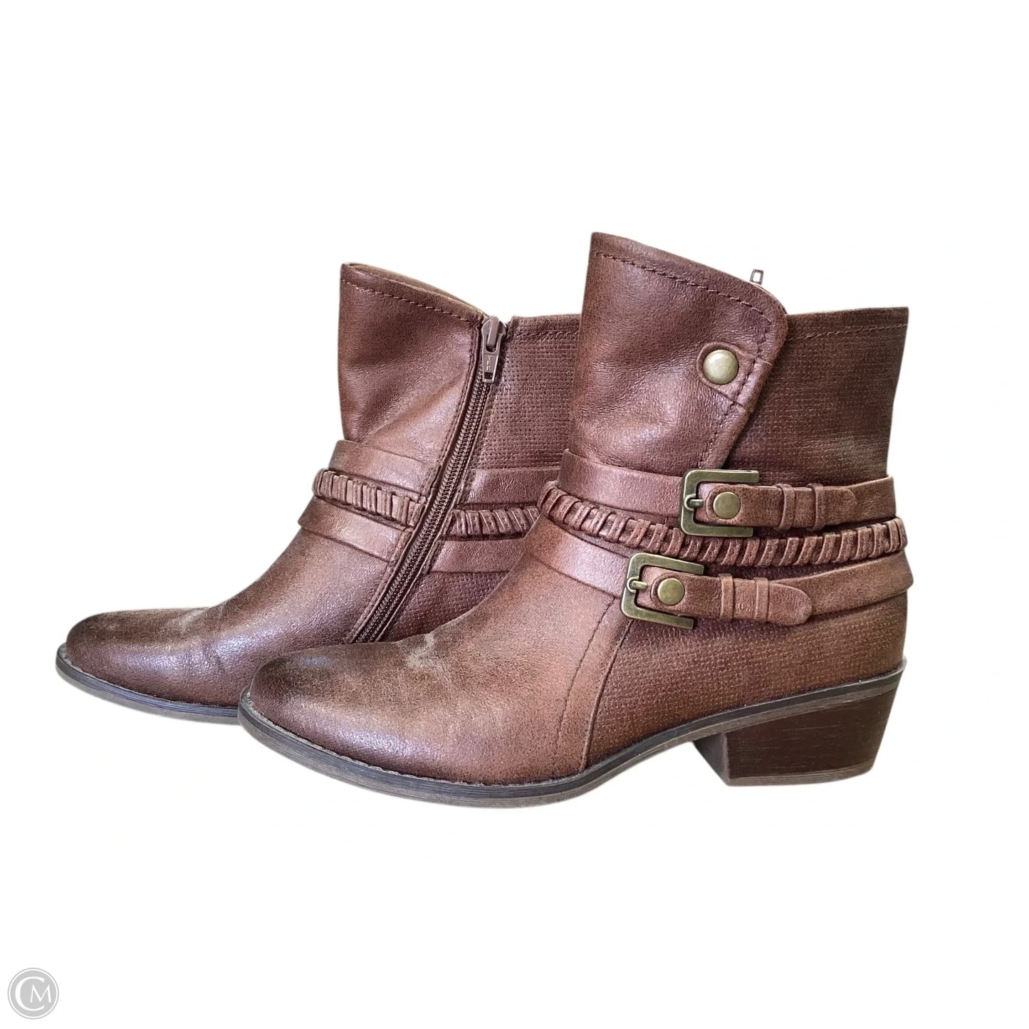 Boots Ankle Heels By Bare Traps In Brown, Size: 8