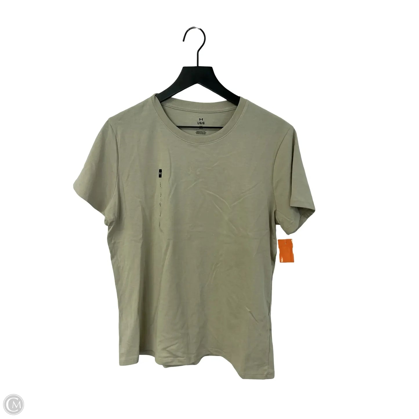 Athletic Top Short Sleeve By Under Armour In Tan, Size: L