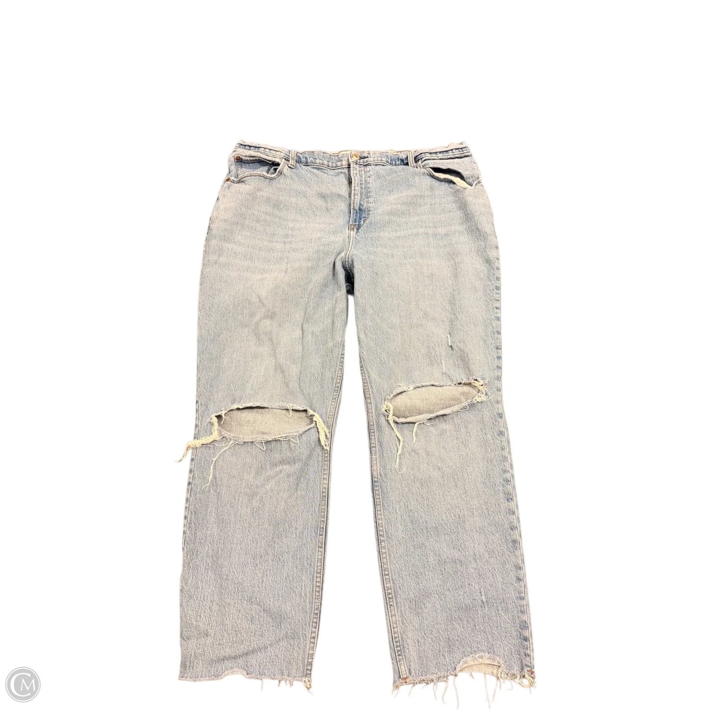 Jeans Straight By Abercrombie And Fitch In Blue Denim, Size: 22