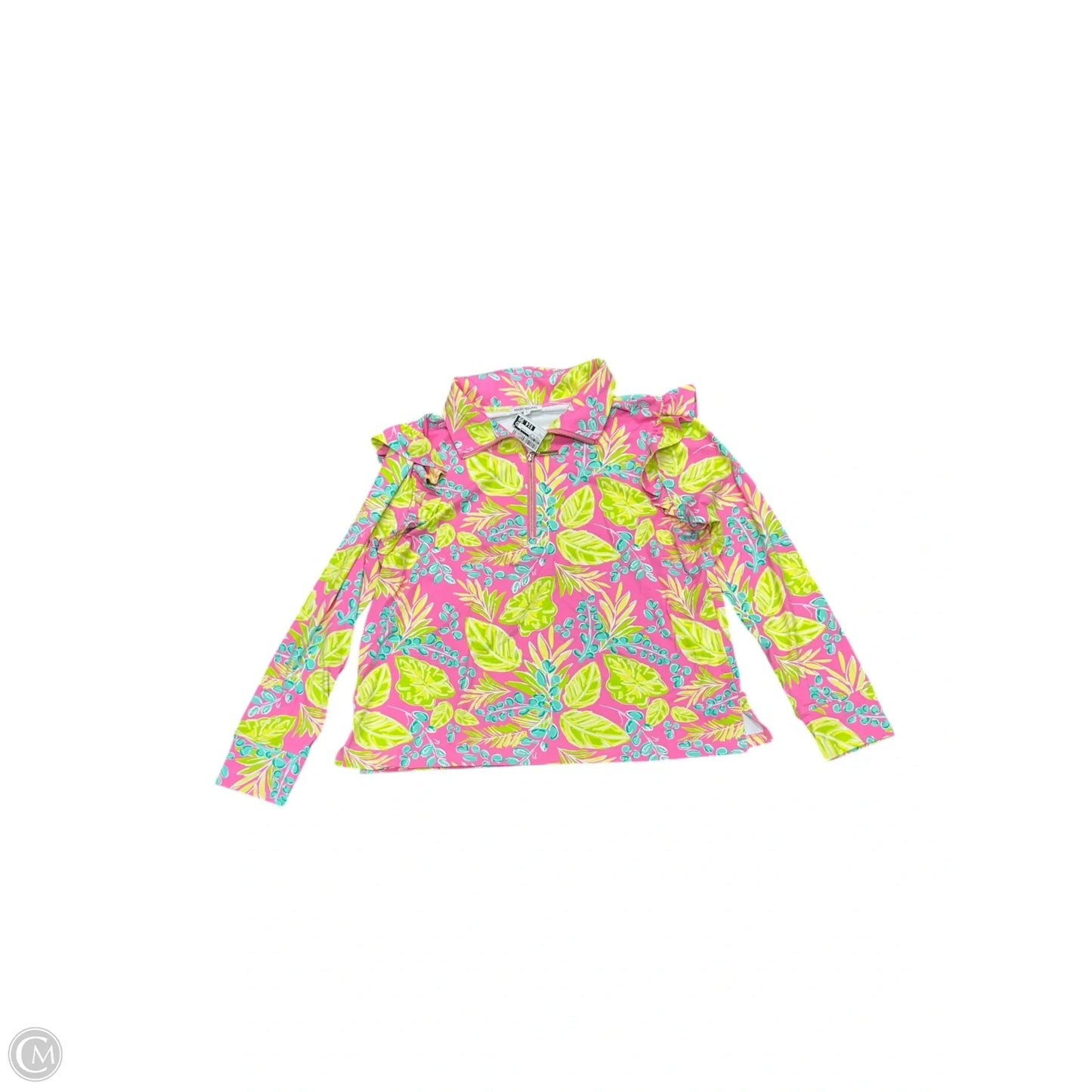 Athletic Top Long Sleeve Collar By Mary Square In Floral Print, Size: L