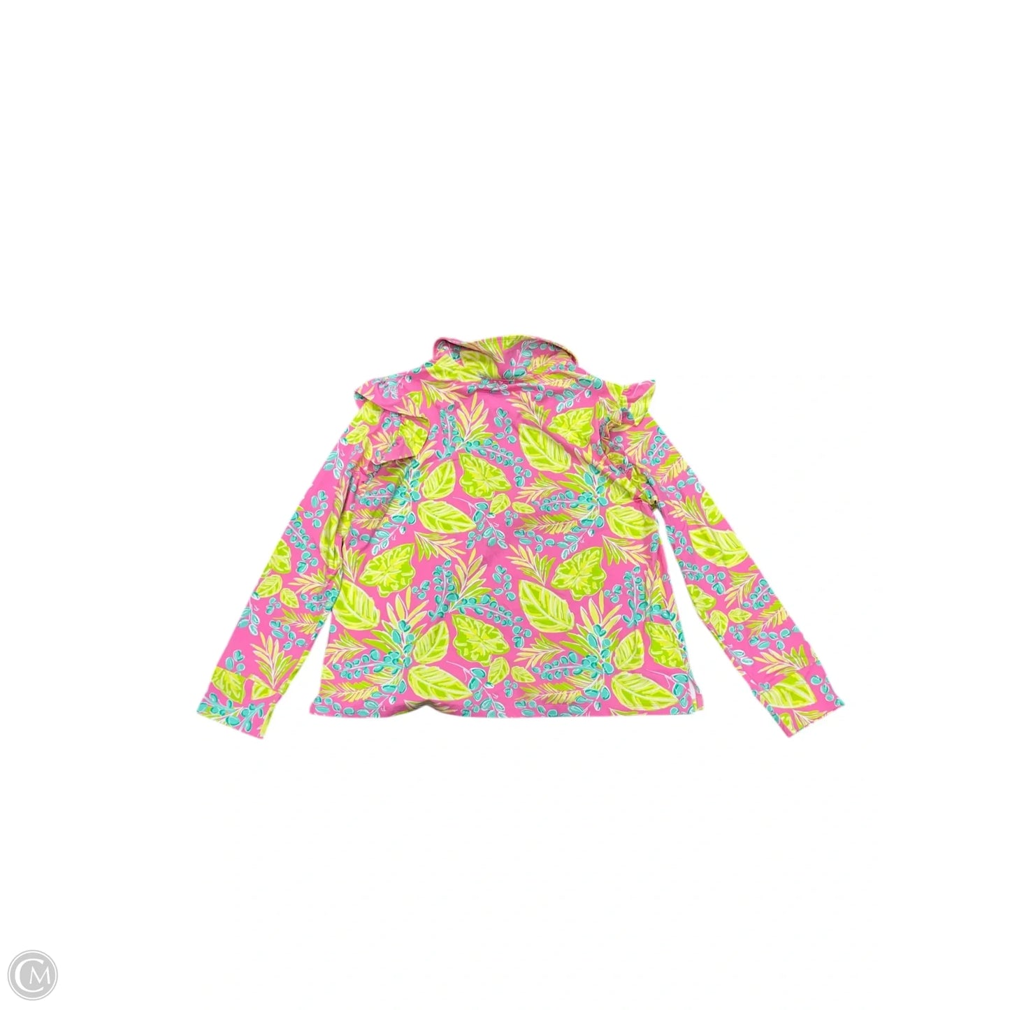Athletic Top Long Sleeve Collar By Mary Square In Floral Print, Size: L
