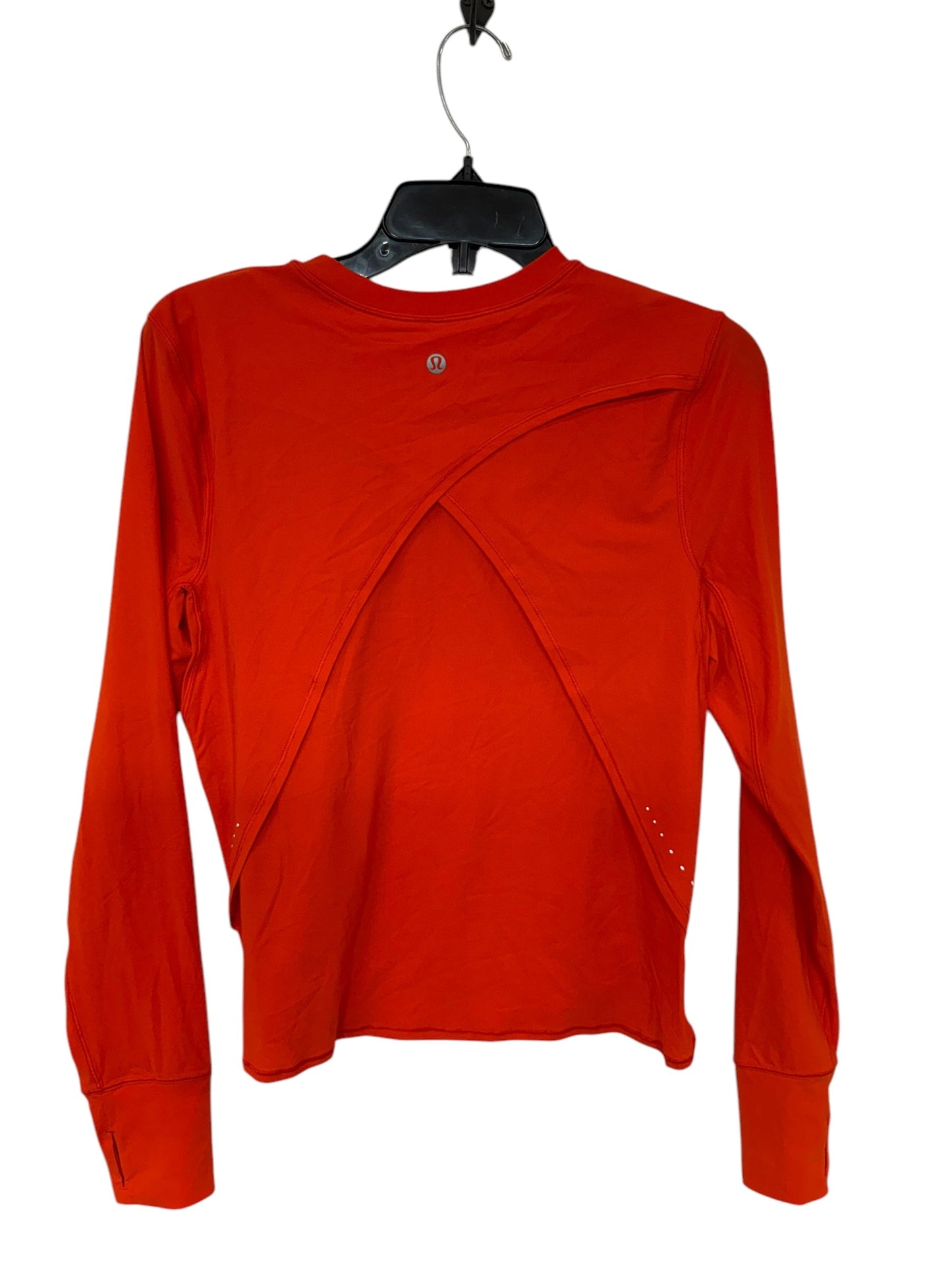 Athletic Top Long Sleeve Crewneck By Lululemon In Orange, Size: 8