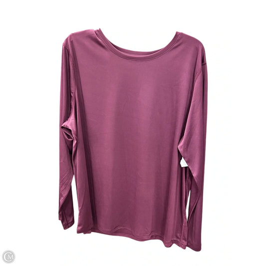 Athletic Top Long Sleeve Crewneck By Athletic Works In Purple, Size: 3x