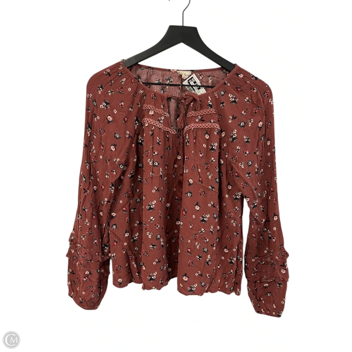 Top Long Sleeve By Hem & Thread In Pink, Size: M