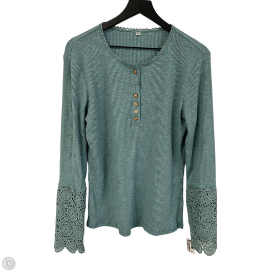 Top Long Sleeve Basic By Cmf In Blue, Size: Xl