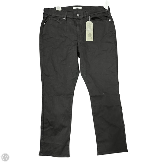 Jeans Straight By Levis In Black Denim, Size: 18