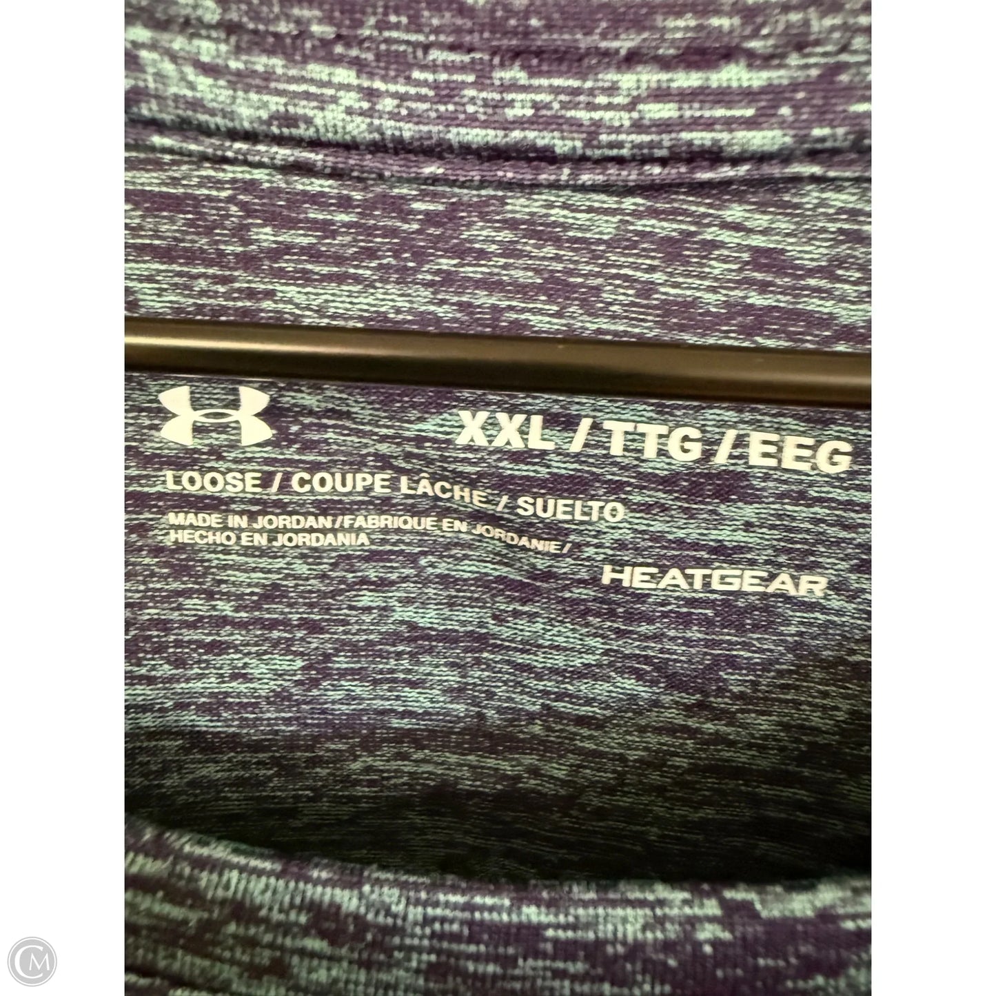 Athletic Top Short Sleeve By Under Armour In Blue & Purple, Size: 2x