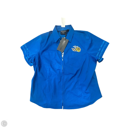Blouse Short Sleeve By Harley Davidson In Blue, Size: 2x