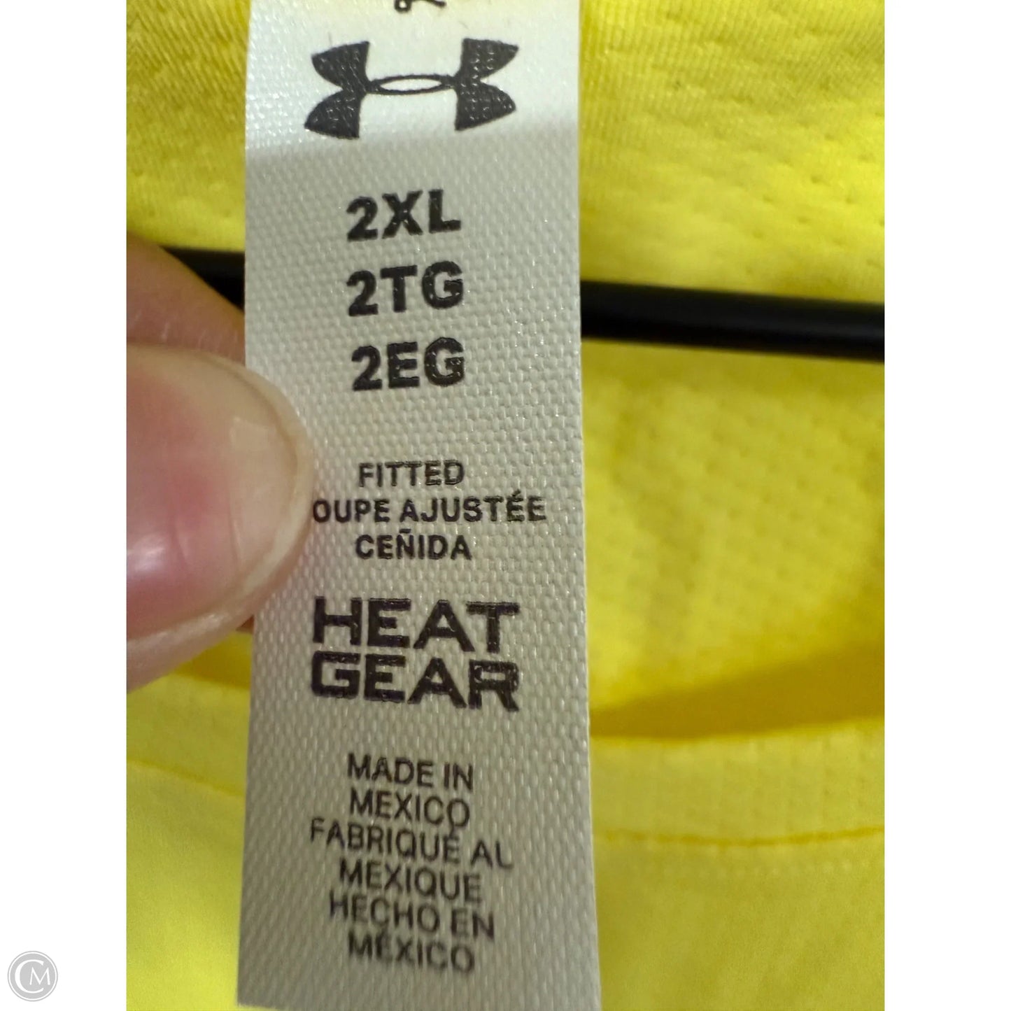 Athletic Top Short Sleeve By Under Armour In Yellow, Size: 2x