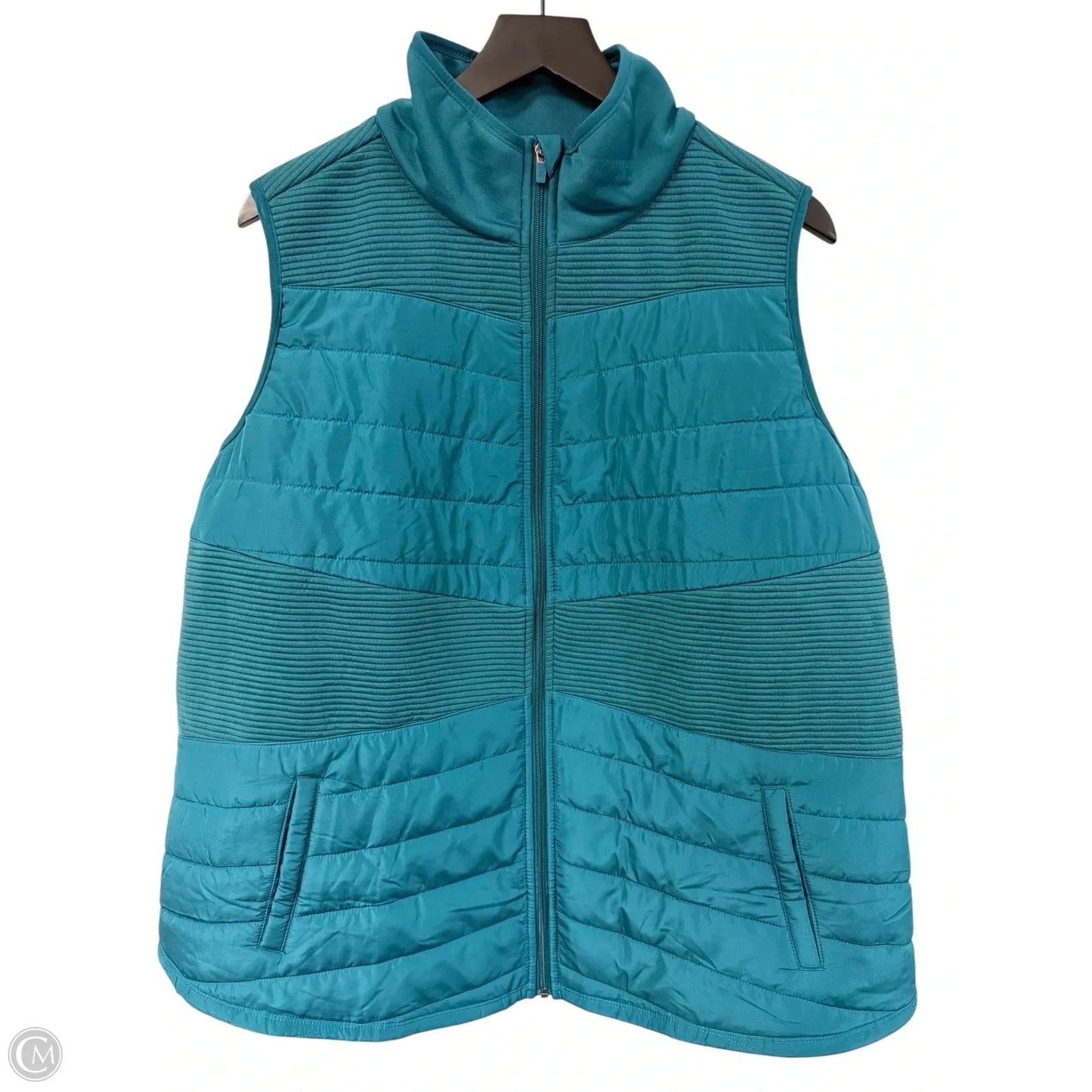 Vest Puffer & Quilted By Tek Gear In Teal, Size: 2x
