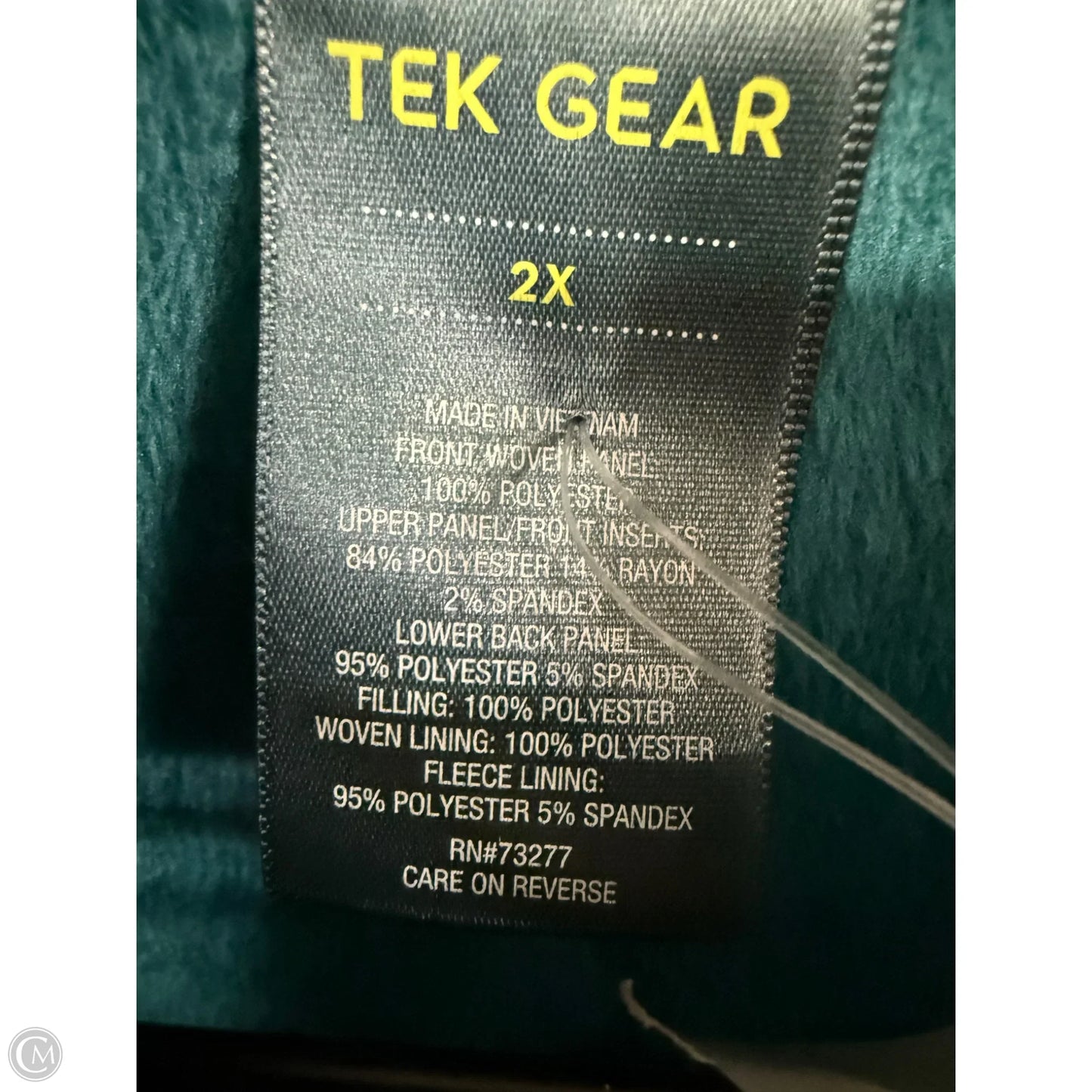 Vest Puffer & Quilted By Tek Gear In Teal, Size: 2x