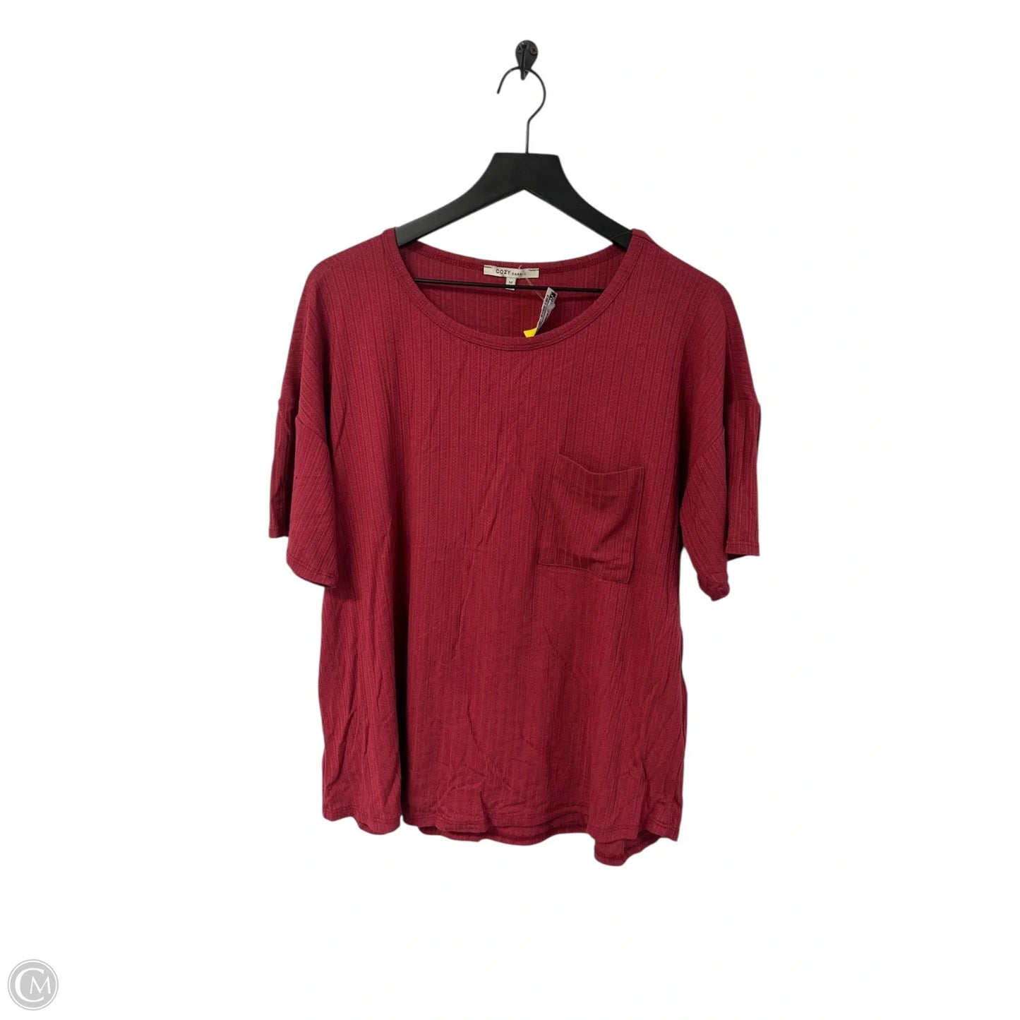 Top Short Sleeve By Cme In Red, Size: M