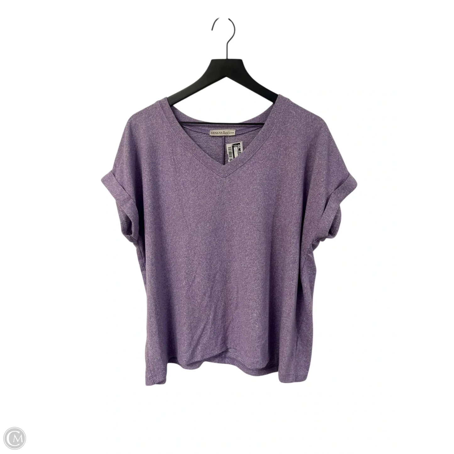 Top Short Sleeve By Zenana In Purple, Size: M