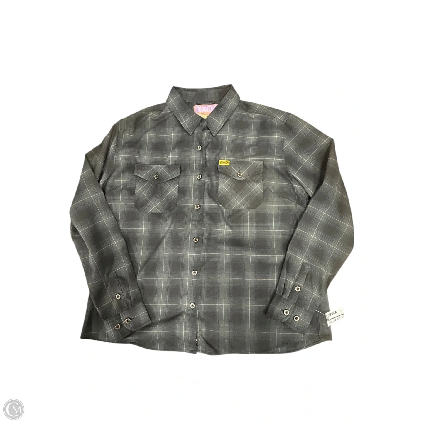 Blouse Long Sleeve By Cmc In Black & Grey, Size: 2x