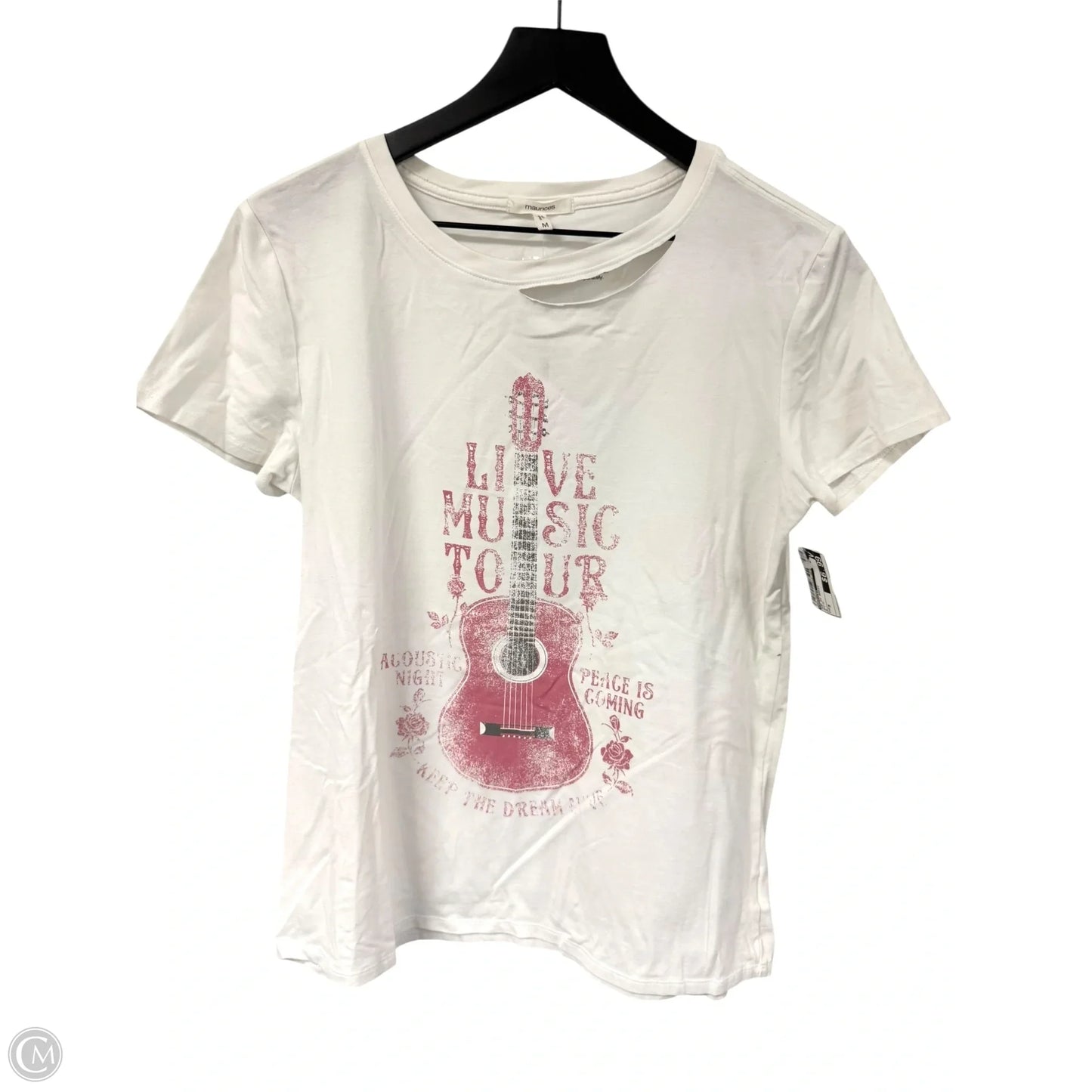 Top Short Sleeve Basic By Maurices In White, Size: M