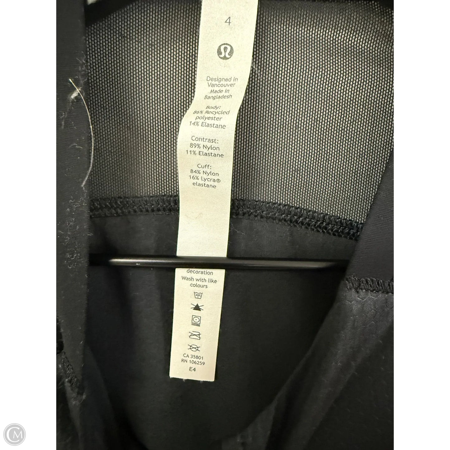 Athletic Jacket By Lululemon In Black, Size: 4