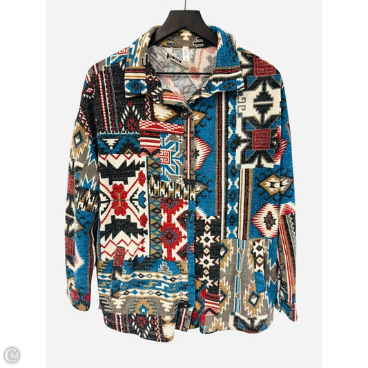 Blouse Long Sleeve By Zenana In Multi-colored, Size: L