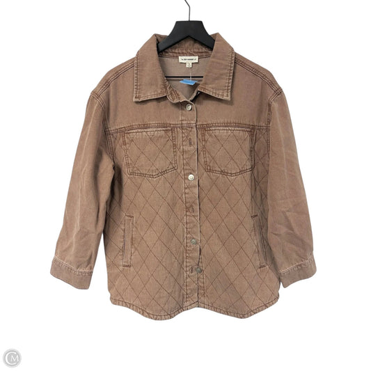 Jacket Denim By Ee Some In Peach, Size: M