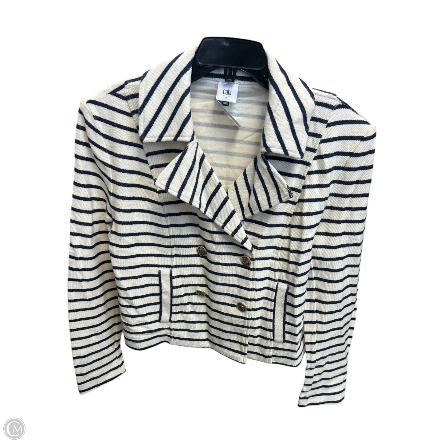 Blazer By Cabi In Blue & Cream, Size: M