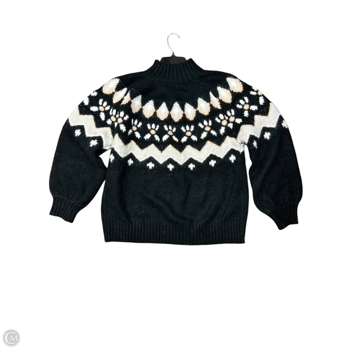 Sweater By In Loom In Black & Cream, Size: L