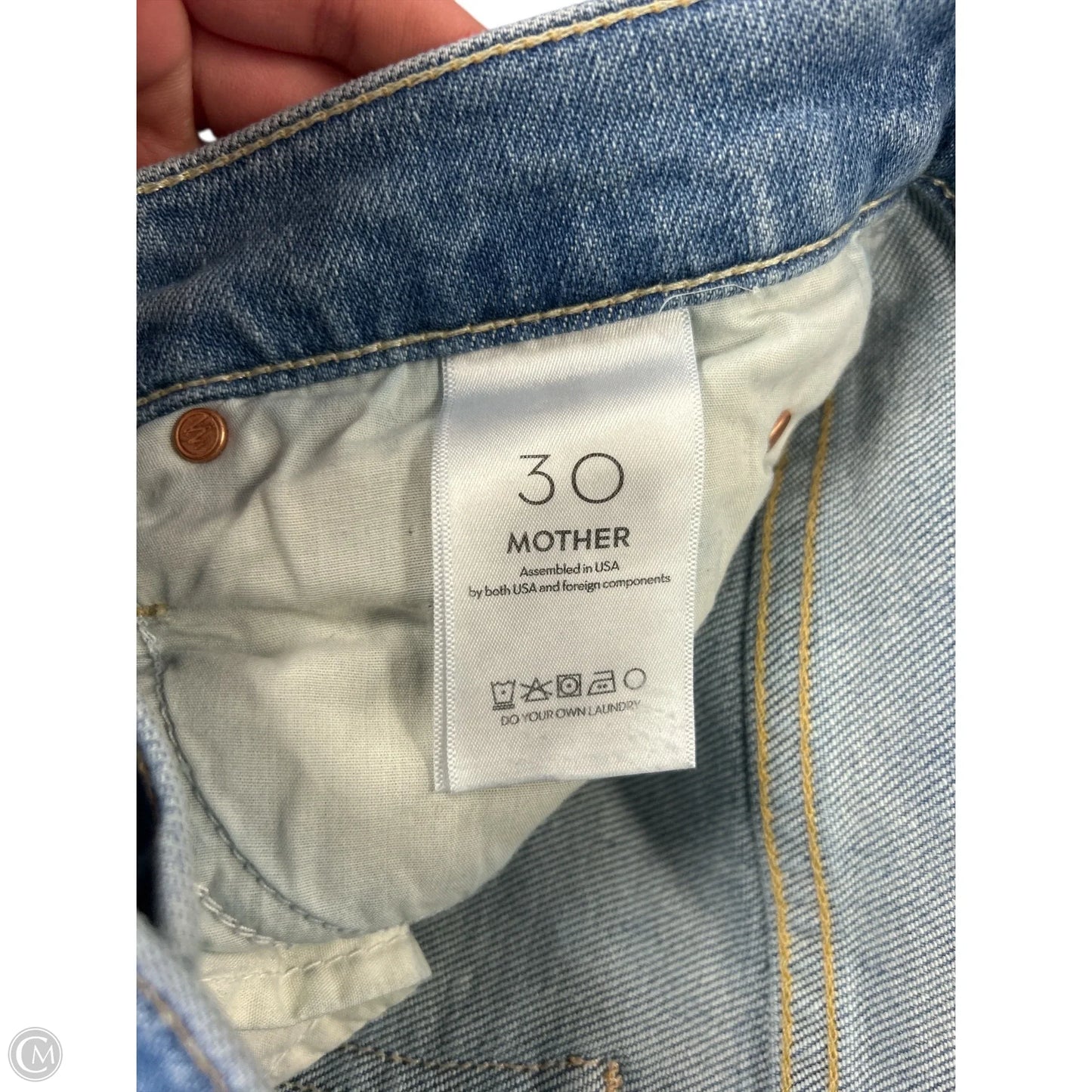 Jeans Straight By Mother In Blue Denim, Size: 10