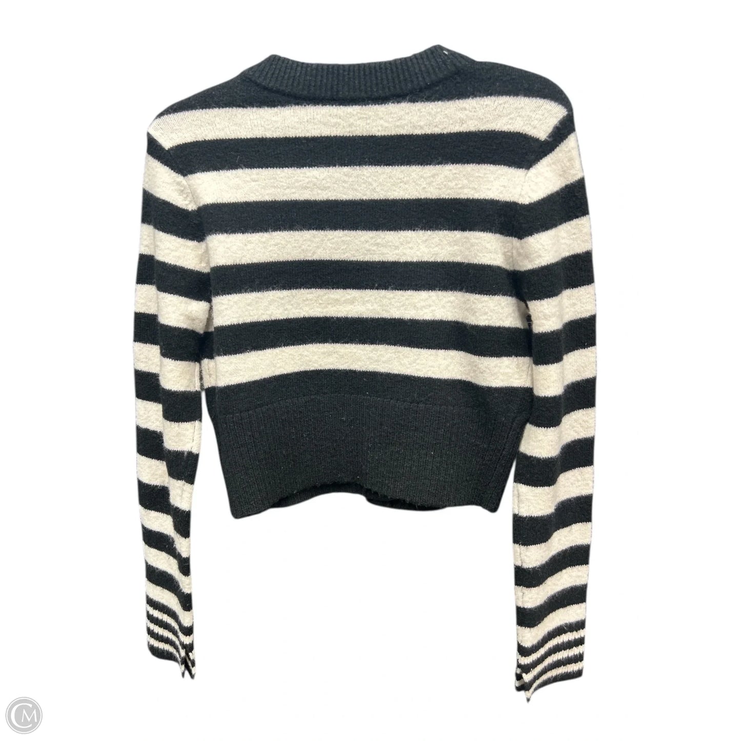Sweater Cardigan By Express In Black & Cream, Size: Xs