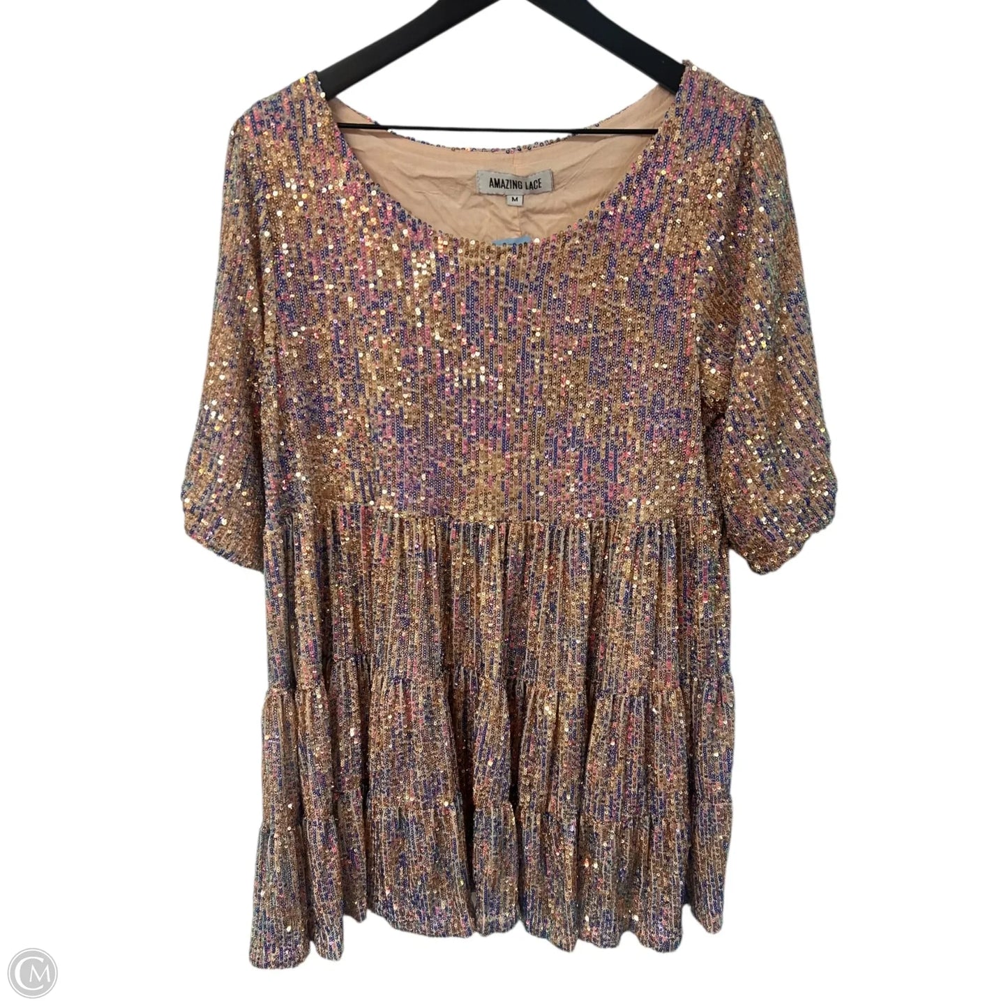 Dress Party Short By Cmb In Blue & Gold, Size: M