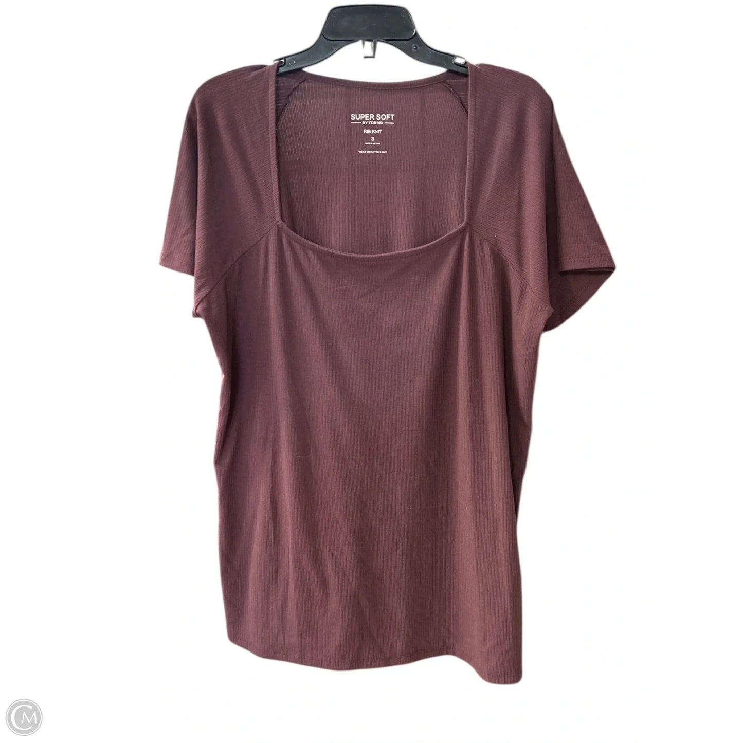 Top Short Sleeve By Torrid In Maroon, Size: 3x