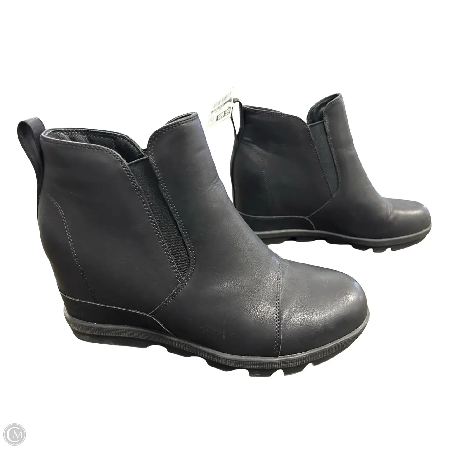 Boots Ankle Heels By Clothes Mentor In Black, Size: 9.5