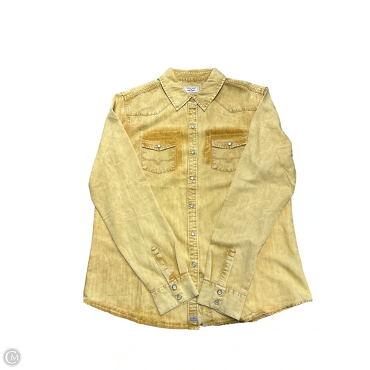 Blouse Long Sleeve By Cmc In Yellow, Size: Xxl