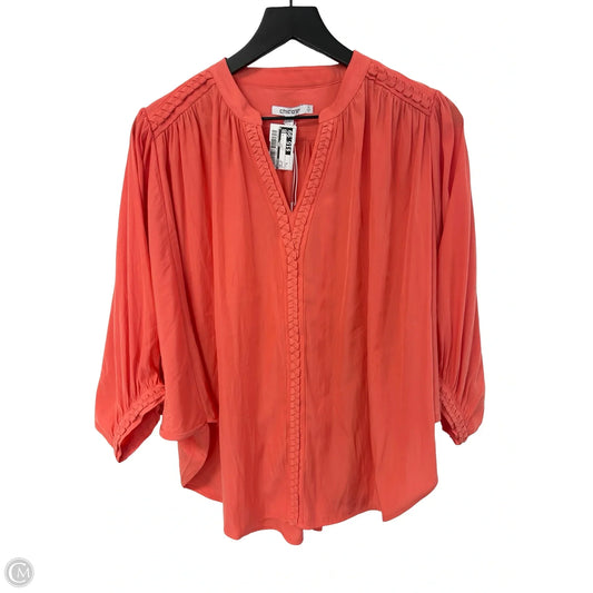 Top Short Sleeve By Chicos In Orange, Size: S