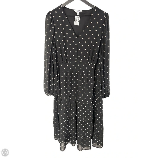 Dress Casual Midi By Time And Tru In Black & White, Size: Xl