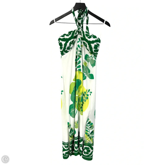 Dress Casual Maxi By White House Black Market In Green & White, Size: 4
