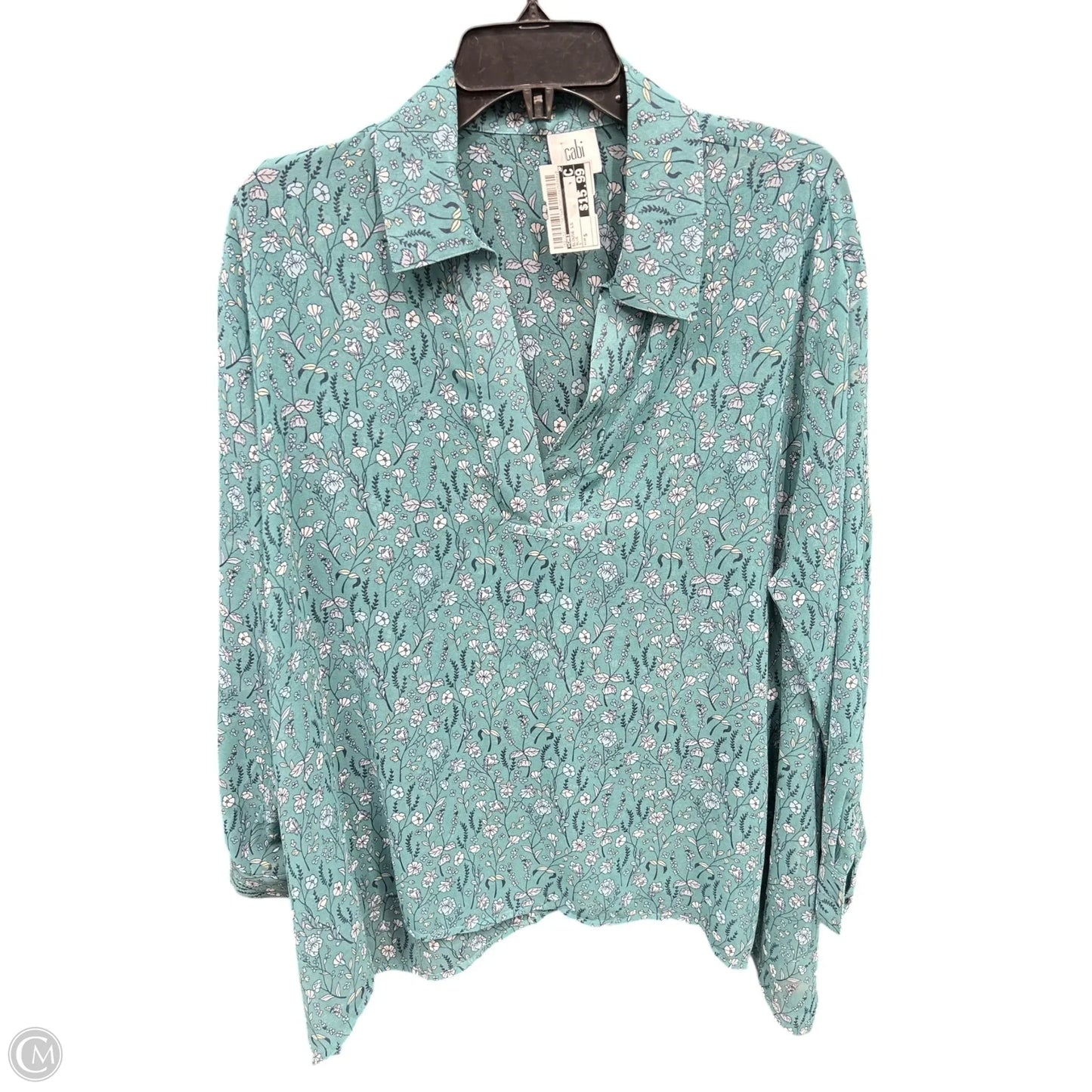 Blouse Long Sleeve By Cabi In Blue, Size: S