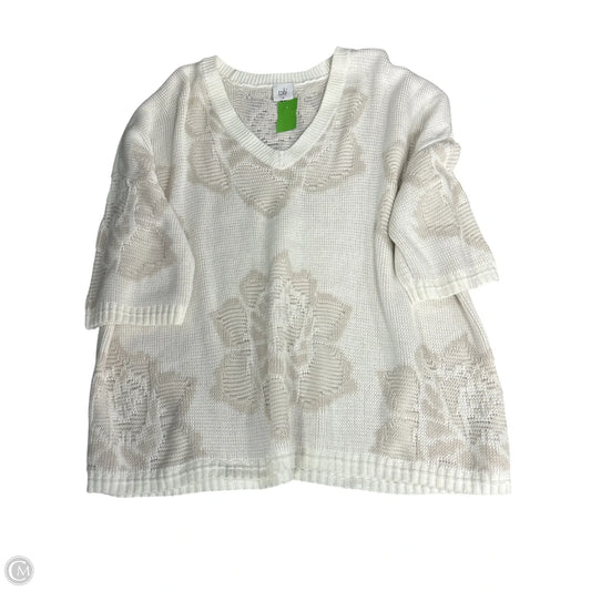 Sweater By Cabi In Cream & Tan, Size: M