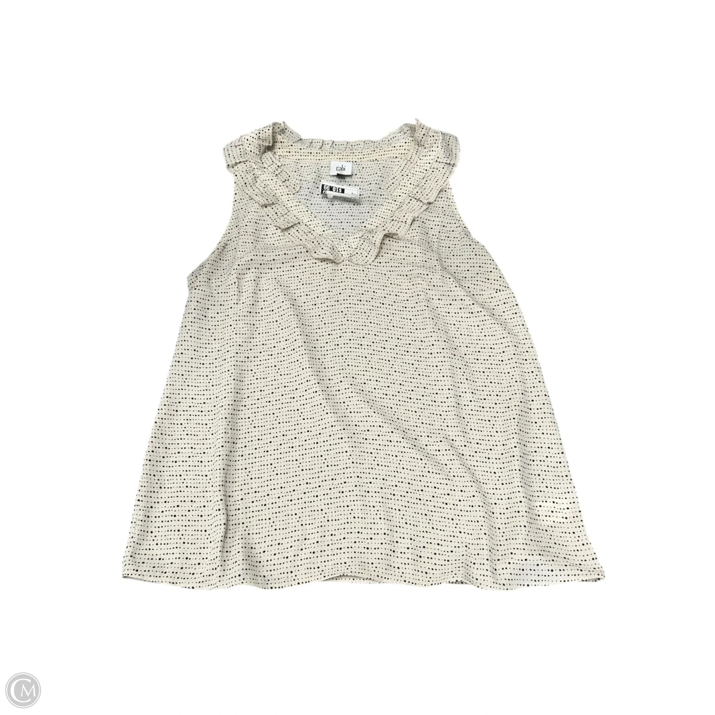 Top Sleeveless By Cabi In Cream, Size: M