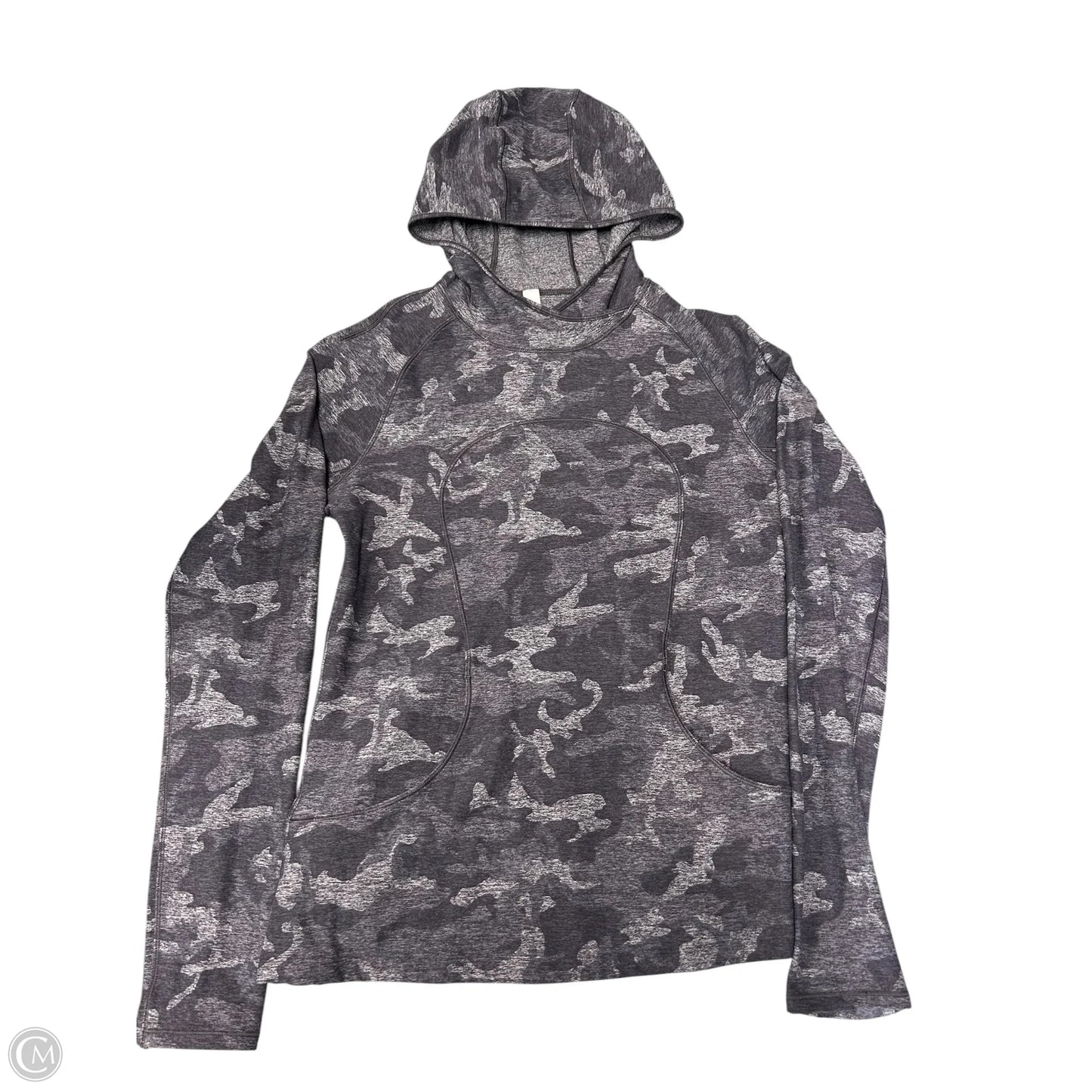 Athletic Top Long Sleeve Hoodie By Lululemon In Grey, Size: 10