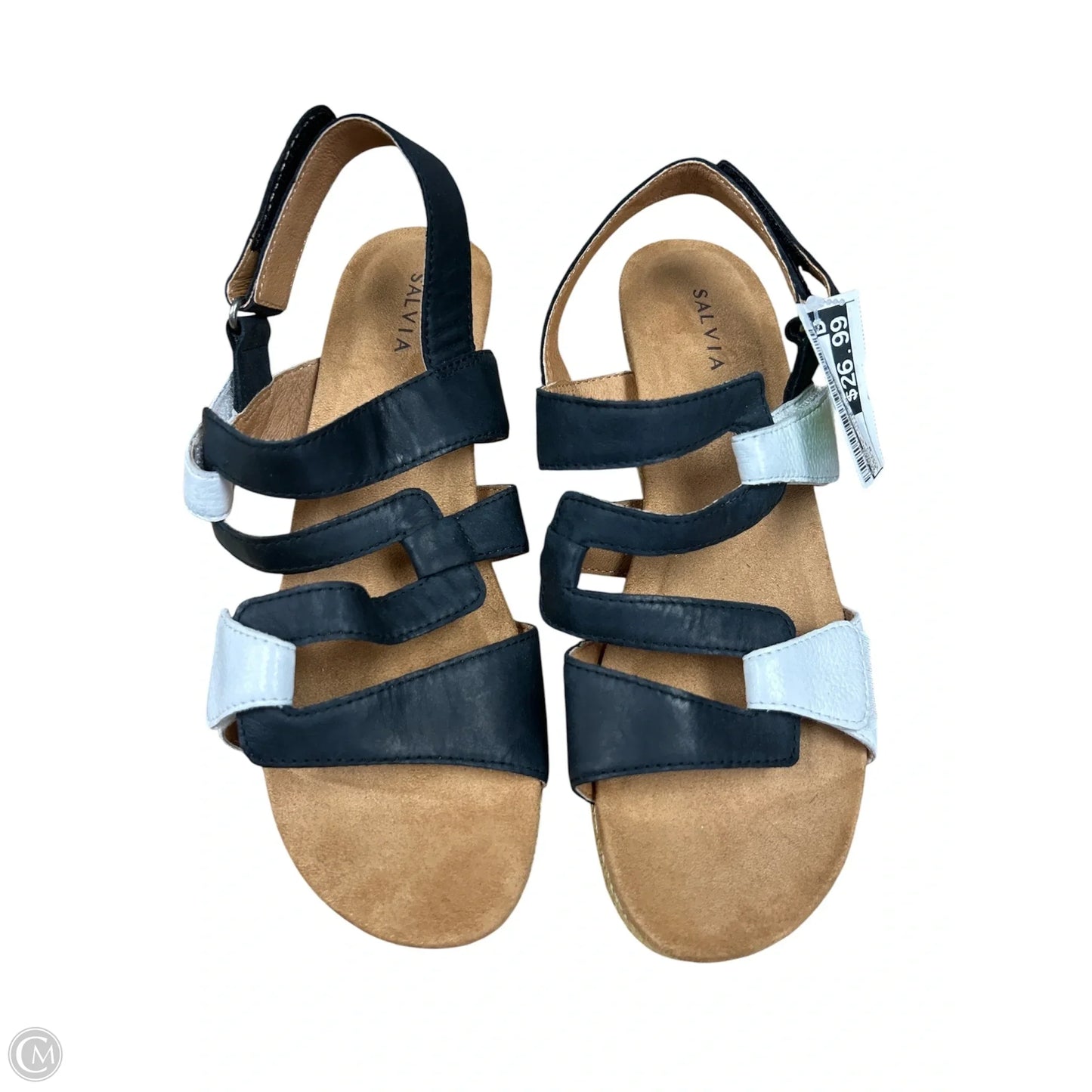 Sandals Heels Wedge By Cmb In Black & White, Size: 8