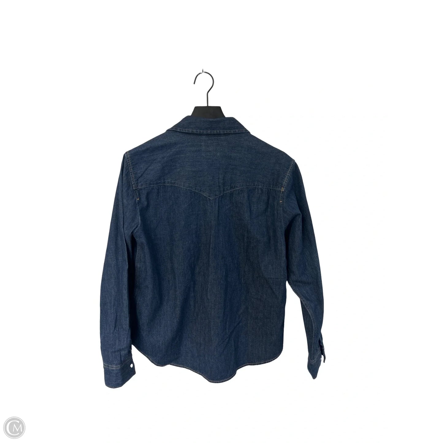 Blouse Long Sleeve By Levis In Blue Denim, Size: L